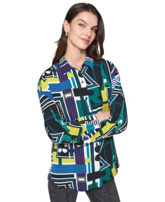 KARL LAGERFELD PARIS - Women's Abstract-Print Blouse