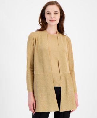 Anne Klein - Women's Monterey Open-Front Long-Sleeve Cardigan