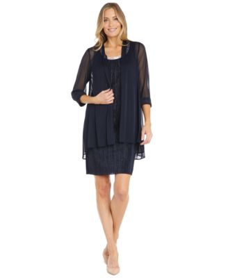 R & M Richards - Women's Embellished-Neck Jacket Dress