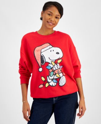 Grayson Threads, The Label - Juniors' Snoopy Holiday Lights Sweatshirt