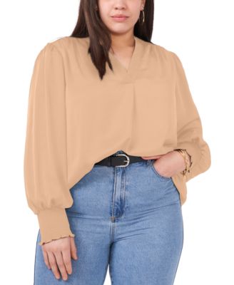 Vince Camuto - Plus Size Smocked-Cuff Blouse