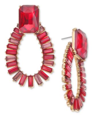 I.N.C. International Concepts - Rectangular Stone Open Drop Earrings