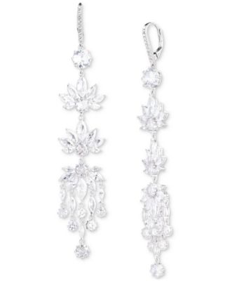 Emily in Paris - Silver-Tone Cubic Zirconia Chandelier Earrings
