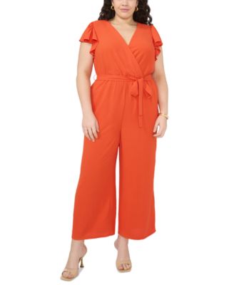 Vince Camuto - Plus Size V-Neck Flutter-Sleeve Jumpsuit