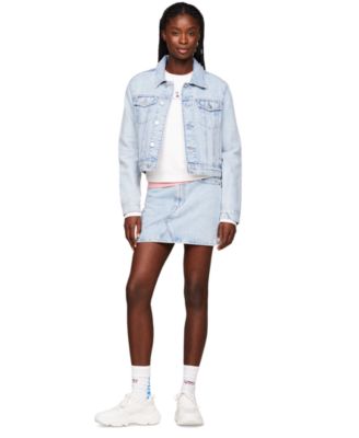 Tommy Jeans - Women's Izzie Slim-Fit Distressed Denim Jacket