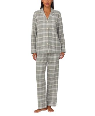 Lauren Ralph Lauren - Petite 2-Pc. Long-Sleeve Notch-Collar Long Pants Pajama Set