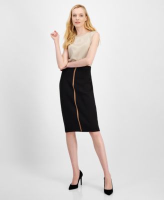 T Tahari - Women's Jacquard-Stripe Pull-On Skirt