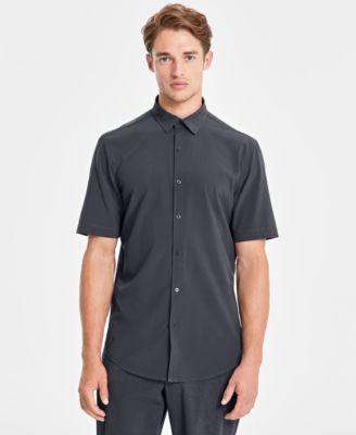 Alfani - Men's Breathable Short-Sleeve Button-Down Shirt