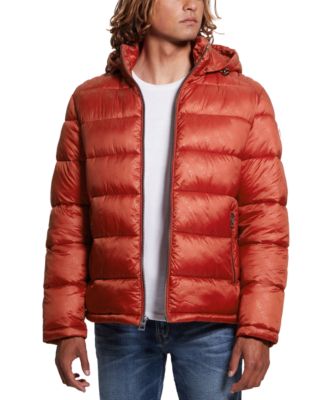 GUESS - Men's Adam Puffer Jacket with Removable Hood