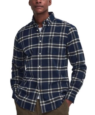 Barbour - Men's Bromley Tailored-Fit Check Button-Down Twill Shirt