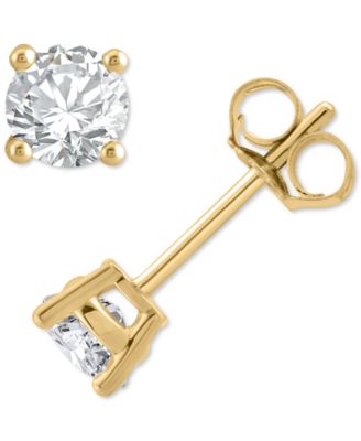 Macy's - Diamond Four Prong Classic Stud Earrings (1/2 ct. t.w.) in 14k Gold