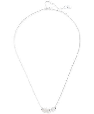 Ralph Lauren - Sterling Silver Pav&eacute; Rondelle Bead Statement Necklace, 15" + 3" extender