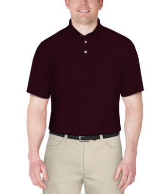 PGA TOUR - Men's Short Sleeve Herringbone Performance Polo Shirt