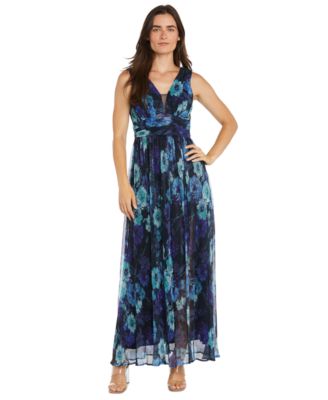 R & M Richards - Women's Floral-Print Crinkled Maxi Dress