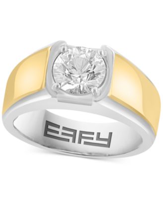 EFFY Collection - Men's Zircon Band (2-3/4 ct. t.w.) in Sterling Silver & Gold-Plate