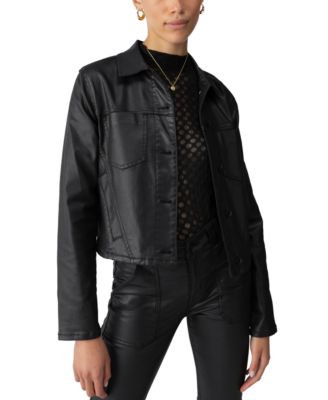 Sanctuary - Women's Davidson Black-Coated Trucker Jacket