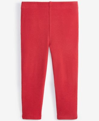 First Impressions - Baby Girls Ribbed Ruffled-Back Leggings