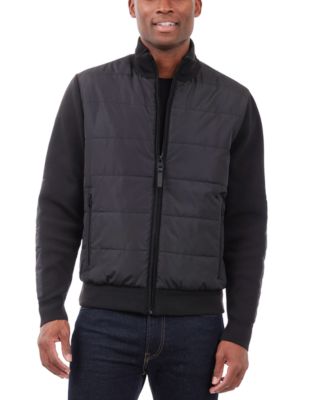 Michael Kors - Men's Mixed-Media Knit-Sleeve Puffer Jacket