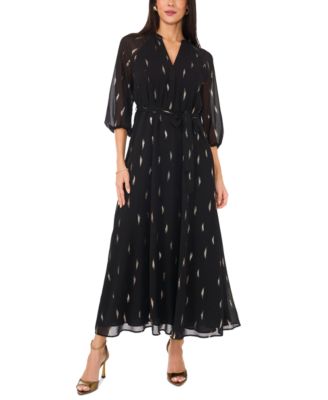 Vince Camuto - Women's Metallic-Print V-Neck Maxi Dress
