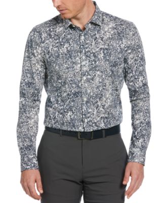 Perry Ellis - Men's Regular-Fit Stretch Foliage-Print Button-Down Shirt