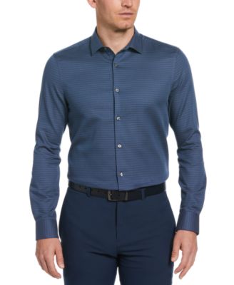 Perry Ellis - Men's Regular-Fit Textured Dash Dobby Button-Down Shirt