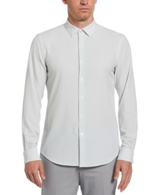 Perry Ellis - Men's Slim-Fit Moisture-Wicking Performance Stretch Triangle Grid-Print Button-Down Shirt