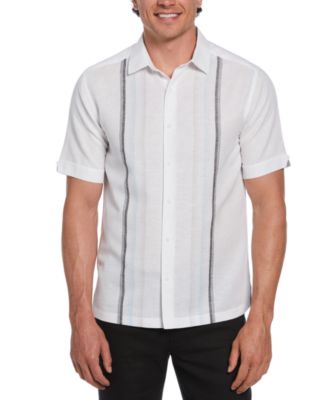 Cubavera - Men's Short Sleeve Button-Front Gradient Panel Striped Shirt