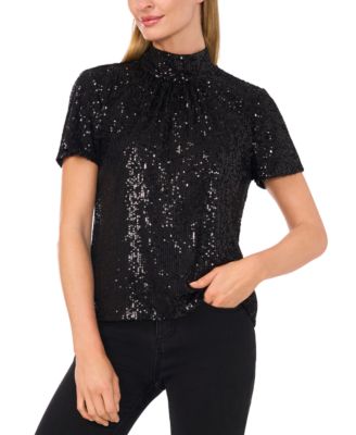 CeCe - Women's Sequined Bow-Back Top