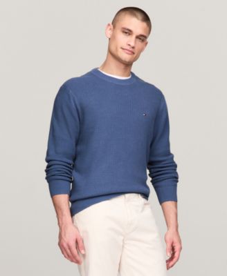 Tommy Hilfiger - Men's Textured Knit Stripe Crewneck Sweater