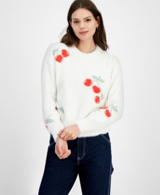 Hooked Up by IOT - Juniors' Intarsia Bow Sweater