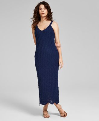 And Now This - Women's Crochet Tank Midi Dress