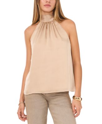 1.STATE - Women's Sleeveless Halter Tie-Back Blouse