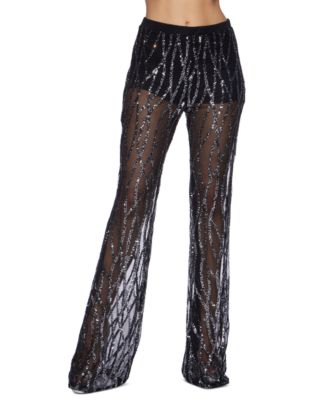 Alex & Sophia - Women's Sheer Sequined Pants