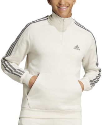 adidas - Men's Essentials Fleece 3-Stripes Quarter-Zip Sweatshirt
