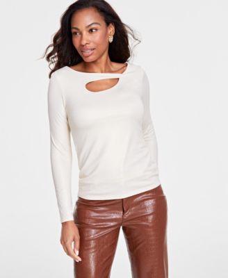 I.N.C. International Concepts - Women's Long-Sleeve Cut-Out Top