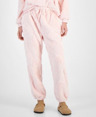 Rebelious One - Juniors' High-Rise Embossed Faux-Fur Pants