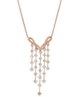 Le Vian - Nude Diamond Dangling Adjustable 19" Statement Necklace (1-1/4 ct. t.w.) in 14k Rose Gold