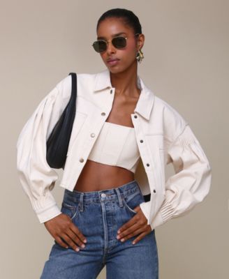 Avec Les Filles - Women's Twill Cropped Jacket & Tank Top Set