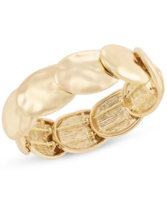 Style & Co - Hammered Oval Segmented Stretch Bracelet