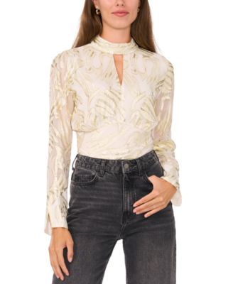 Parker - Women's The Piper Metallic Mock Neck Blouse