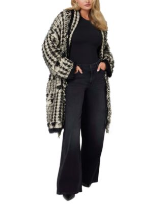 GUESS - Women's Lee Fringed Patchwork Cardigan