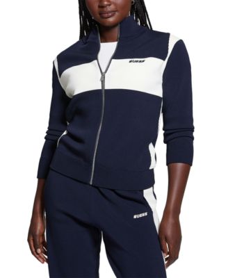 GUESS - Women's Michela Colorblocked Zip-Front Sweater