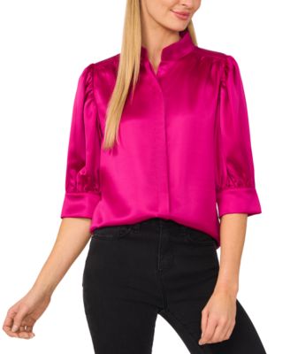 CeCe - Women's 3/4-Sleeve Open-Collar Blouse