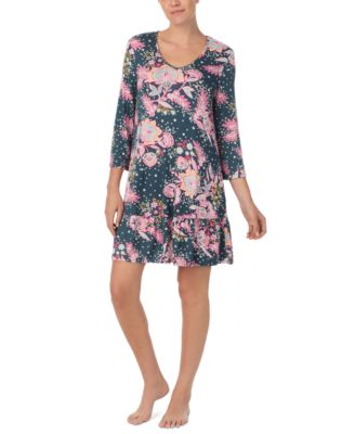 Ellen Tracy - Women's 3/4-Sleeve Floral Nightgown