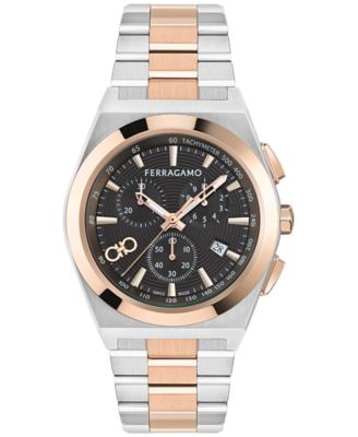 Ferragamo - Men's Swiss Chronograph Vega Two-Tone Stainless Steel Bracelet Watch 42mm