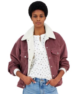 Levi's - Women's Cotton Fleece-Trim Corduroy Trucker Jacket