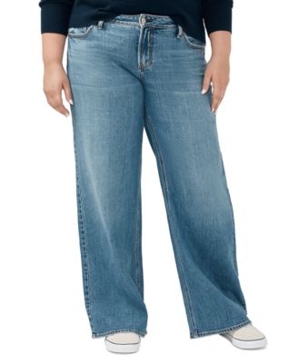 Silver Jeans Co. - Plus Size Suki Mid Rise Curvy Fit Wide Leg Jeans