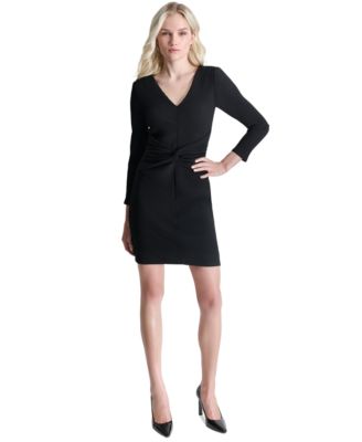 DKNY - Women's Ribbed Knot-Front Mini Dress