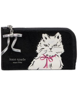 kate spade new york - Whiskers Saffiano Leather Small Bifold Wallet