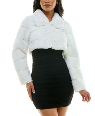 BCX - Juniors' Faux Fur Cropped Jacket